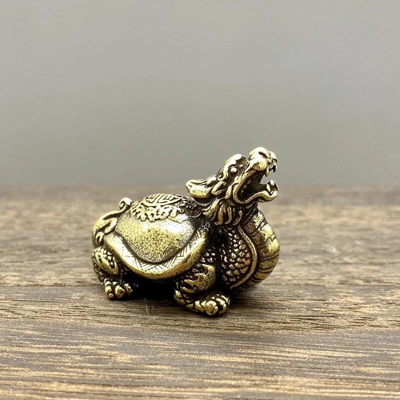 

Brass Mini Trumpet Xuanwu Ba Xialong Turtle Pure Copper Exquisite Tabletop Ornaments Tea Pet Wen Play Handle Small Male Gift