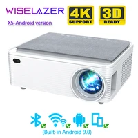 wiselazer x5 android version led hd projector 19201080 pixels support 4k hdmi usb audio portable home media video player