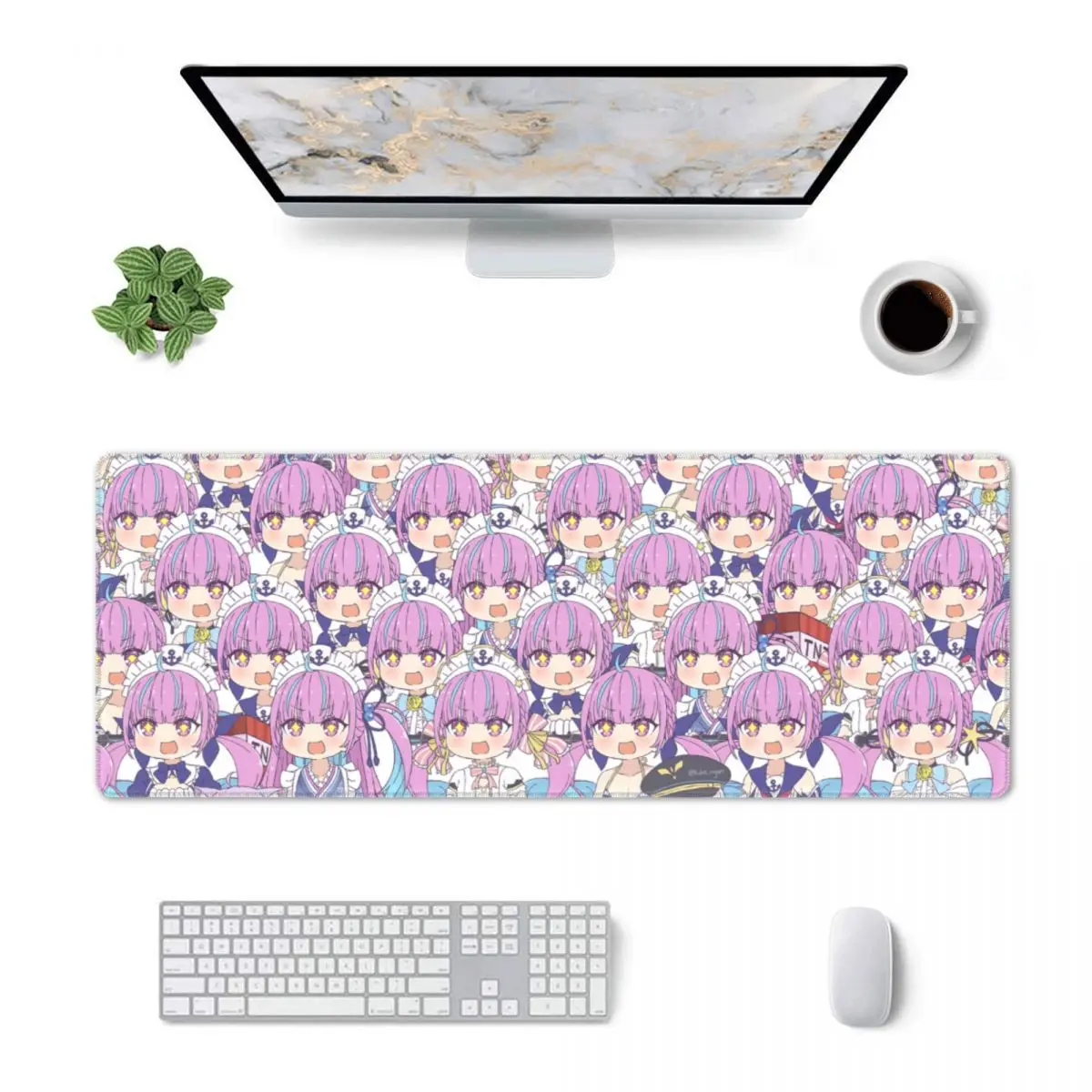 

Cute Anime Hololive Minato Aqua Gaming Mouse Pad PC Desk Mat Large Rubber Mousepad for Gamers