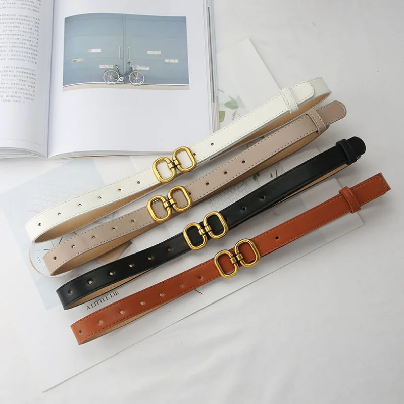 

Fashion Pu Leather Belt For Women Designer Metal Buckle Waist Strap Female Jeans Dress Trouser All-match Decorative Waistband