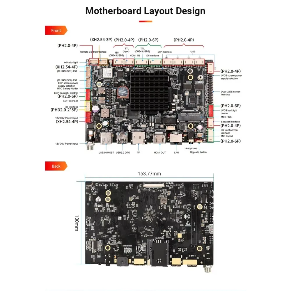 Фото Материнская плата RK3399 с шестью ядрами 1.8ГГц, 2ГБ+32ГБ, 4K LVDS EDP, Wi-Fi, 4G LTE, ОС Android/Linux, плата для разработки RK3399 №3
