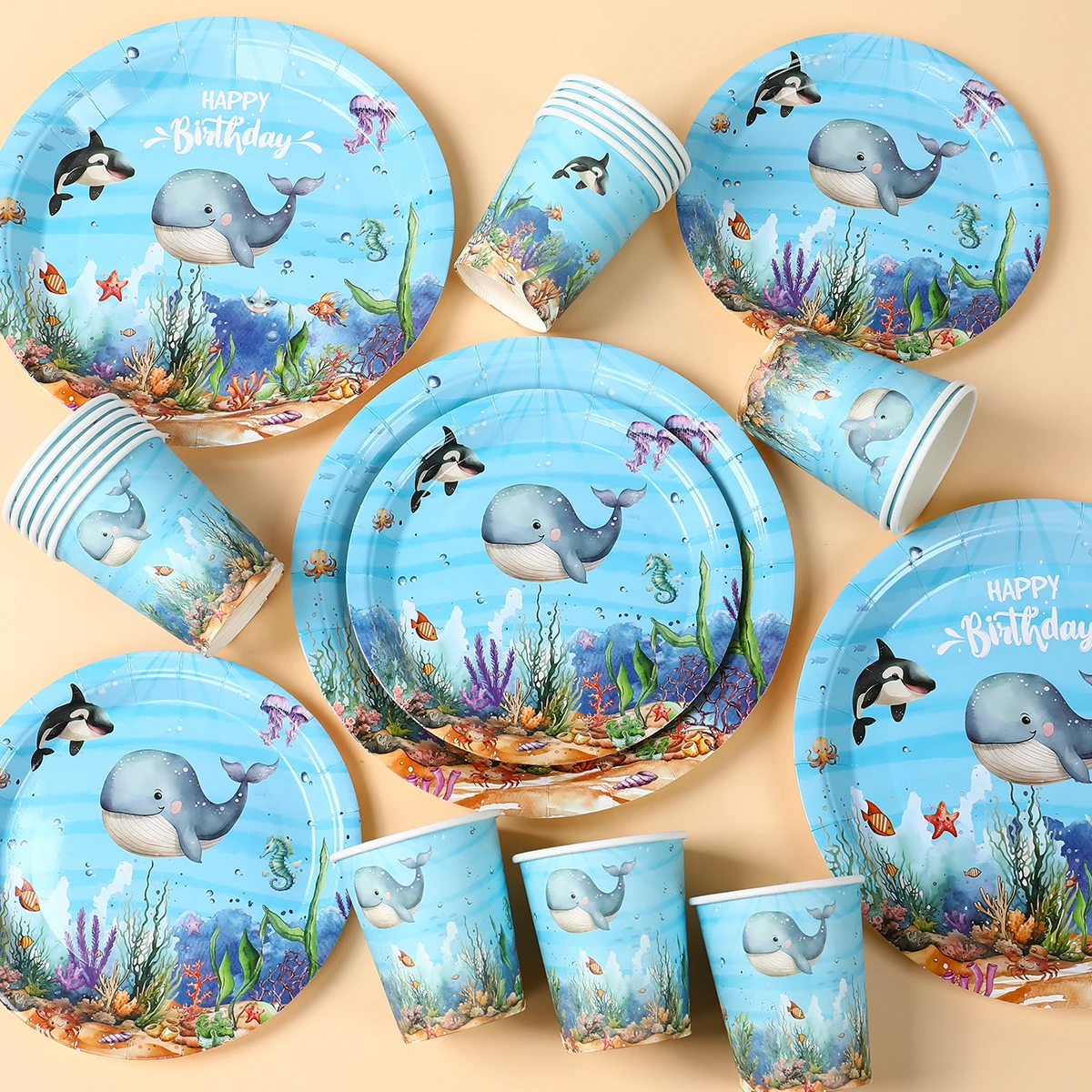 Скатерть с изображением океанского дельфина акула украшения для дня рождения