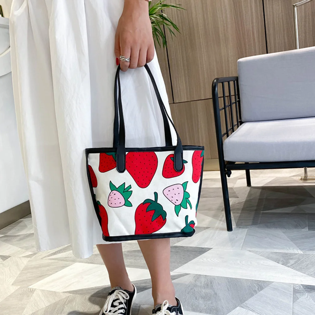 

1pc Tote Bag Canvas Fashionable Creative Tote Shopping Bag Shoulder Bag for Ladies