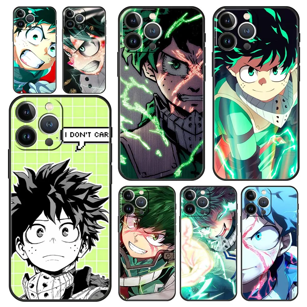 

Izuku Midoriya My Hero Academia Phone Case For iPhone 13 12 11 Pro MAX XR X SE XS 7 8 Plus iPhone13 Mini Soft Black Matte Cover