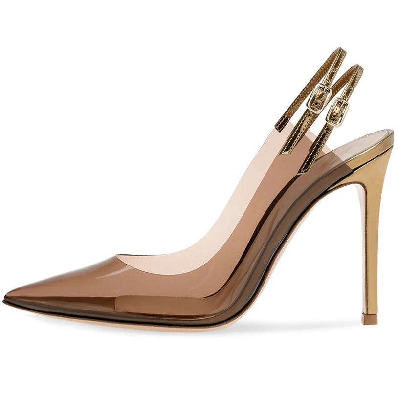 

Women Stiletto Thin High Heel Sling Back Pumps Pointed Toe Sexy Evening Party Dress Shoe Fashion Plus Size Lady Heels 9-I-PU-1
