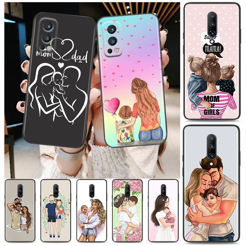

Mom Dad Baby Family For OnePlus 9 9R Nord CE 2 N10 N100 8T 7T 6T 5T 8 7 6 Pro Plus 5G Silicone Phone Case Cover