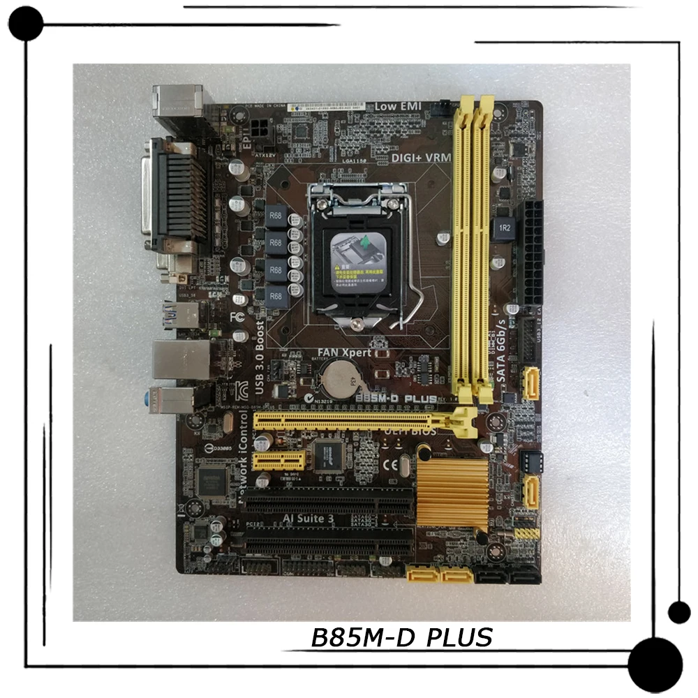

B85M-D PLUS For ASUS Desktop Motherboard Intel B85 LGA 1150 DDR3 Core i7/i5/i3/Pentium/Celeron Micro ATX 100% Tested Fast Ship