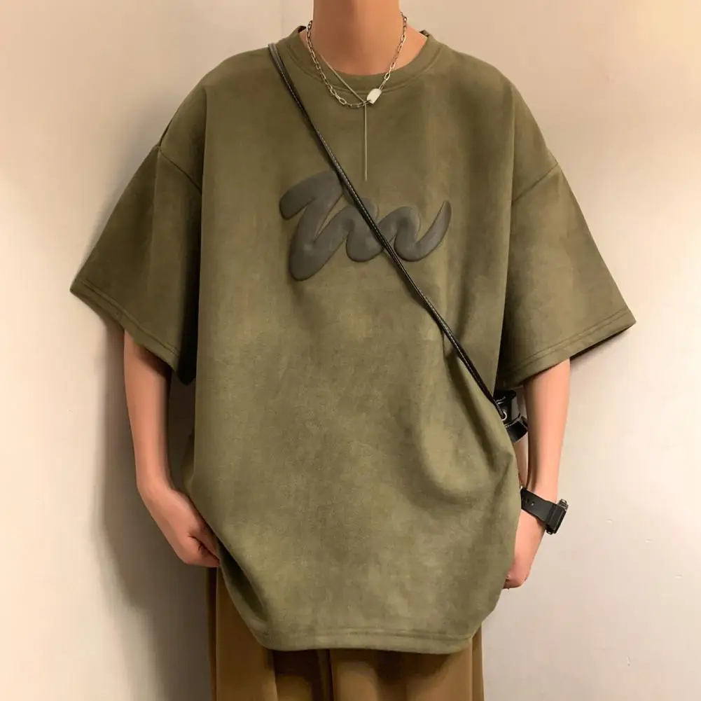 Футболка мужская с коротким рукавом повседневный топ круглым вырезом стильная