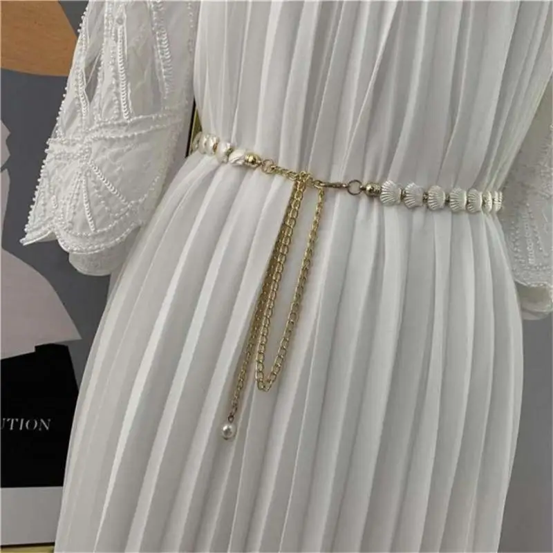 

Metal Stretchable Shell Decoration Tassel He Design Is Fashionable Number Of Belt Loops Single Loop Shell Accessory Waist Chain