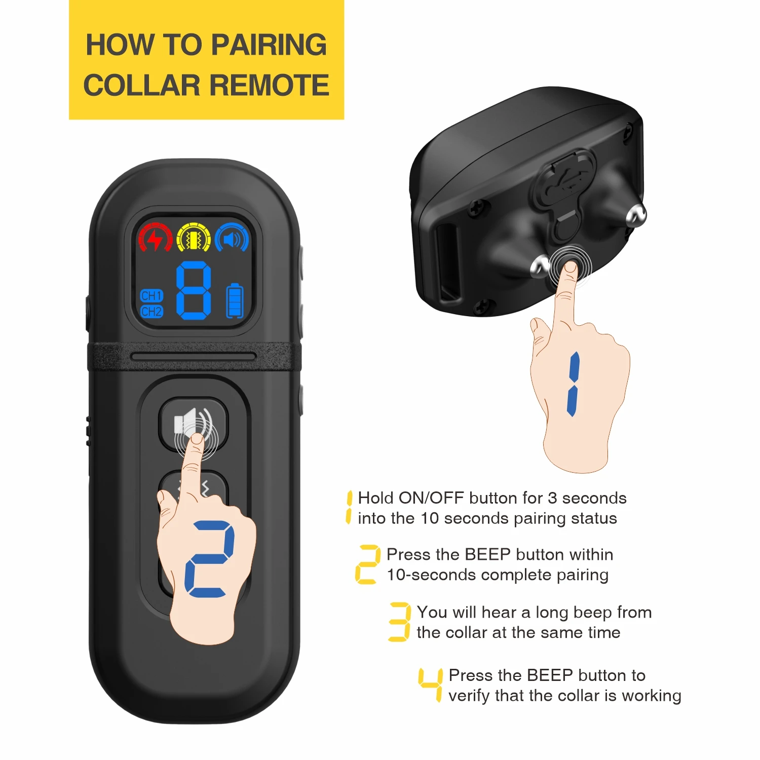 Ошейник для дрессировки маленьких собак с пультом дистанционного управления