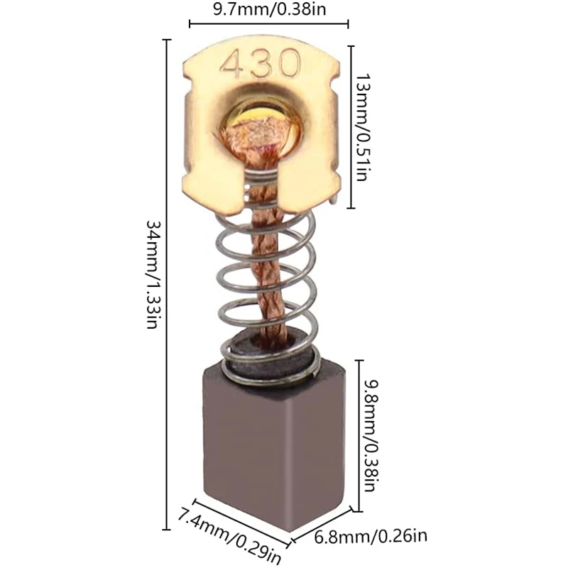 8 шт. угольные щетки для электродвигателя запасная часть двигателя CB430 ручная