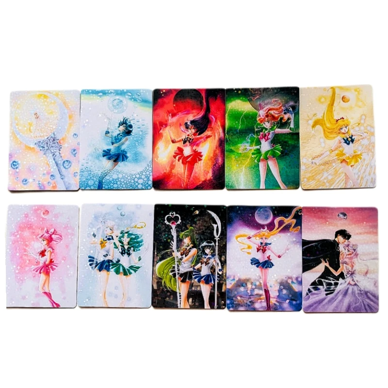 

10 шт./компл. Сейлор Мун Tsukino Usagi Chibiusa Aino Minako анимационные персонажи Flash Card классика Аниме Коллекция открыток игрушка