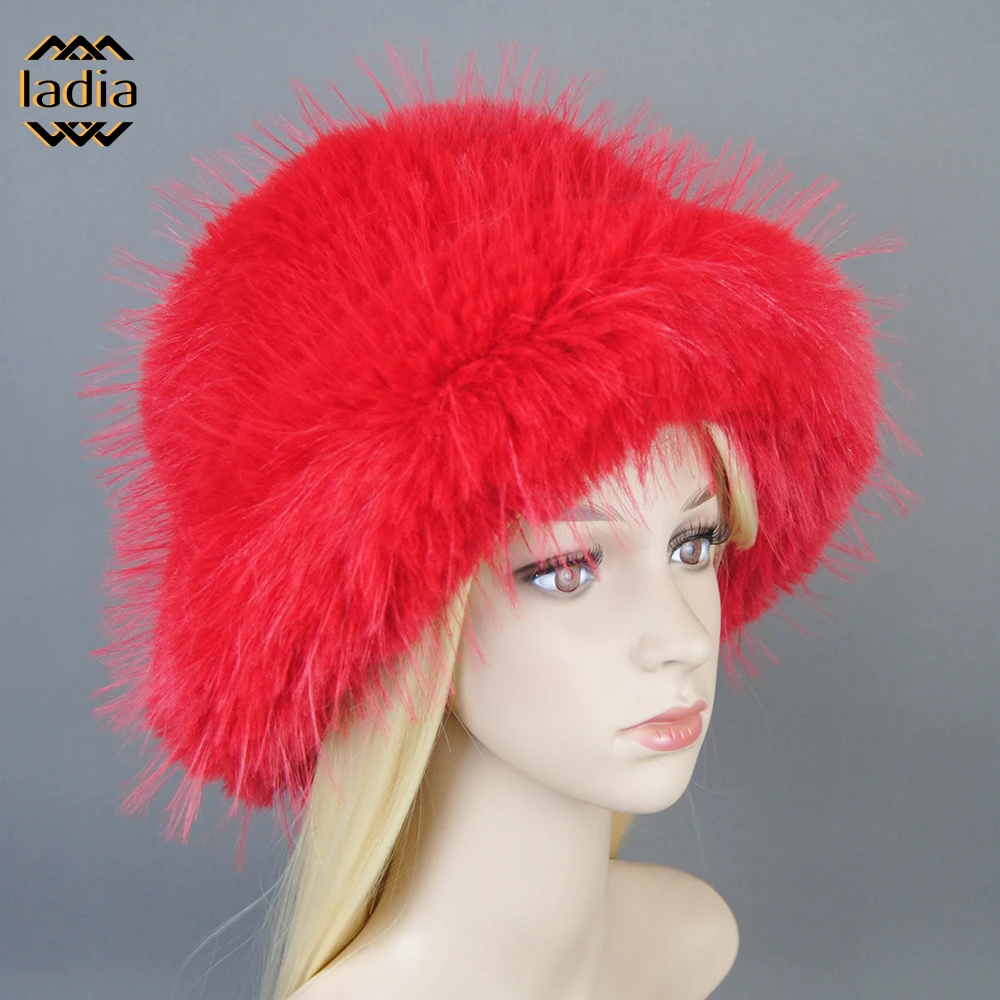 Зима-Осень женская панама большого размера с пушистыми полями мягкая утолщенная