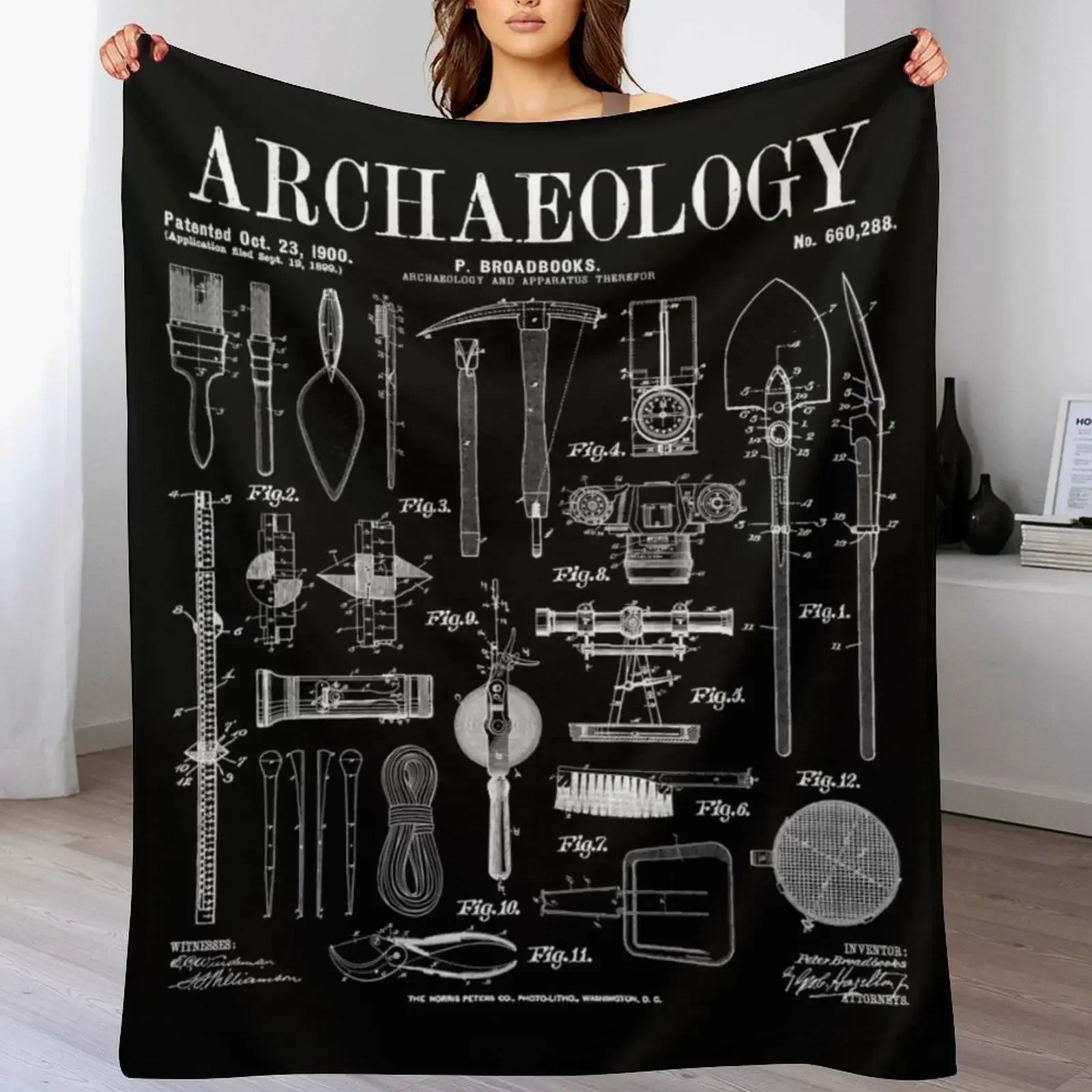 Археолог археология студенческий полевой комплект винтажное патентное одеяло