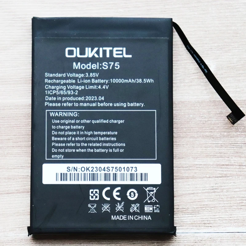 Фото Оригинальный аккумулятор для телефона WP6 S75, 10000 мАч, для OUKITEL WP6, замена батареи IP68 №1