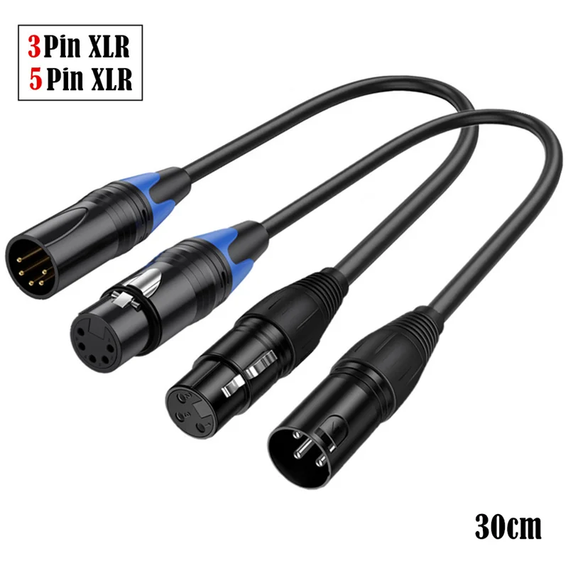 XLR Male 3 Pin к Female 5 5-контактный аудиокабель для микрофона DMX Stage светильник