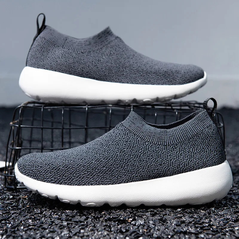 

Hot Sale Black White Summer Shoes Men Slip-on Sock Sneakers Casual Breathable Knit Platform Shoes Trainers Women Men Sport Shoes