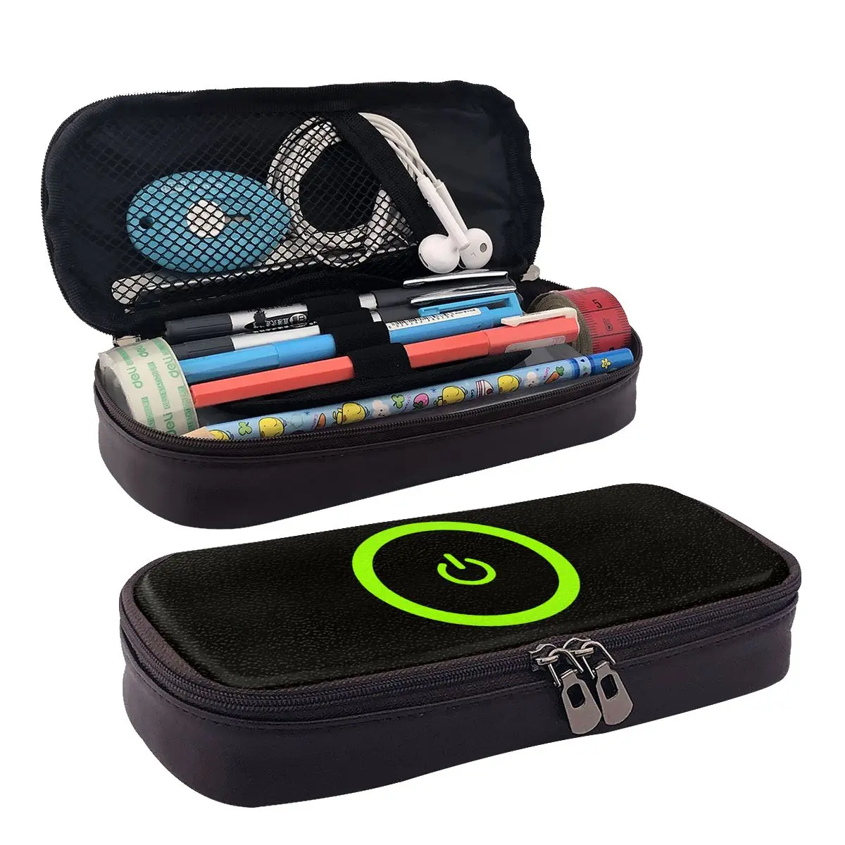 

Gaming Power Leather Pencil Case Zipper Pencil Box Stationery Pen Pouch for Boys Girls School Students Work Office