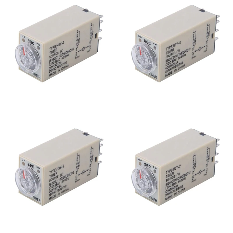 

Реле времени задержки HLZS-4X 10S, реле времени для бытовых электрических систем, 220 В переменного тока, 8 контактов, регулирующая ручка управления, реле времени