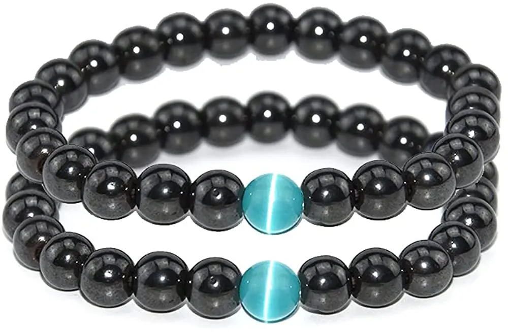 

2Pcs Anti - Swelling Obsidian Anklet Lymphatic Drainage Black Obsidian Bracelet Adjustable Magnet Anklet Magnetic Therapy Anklet