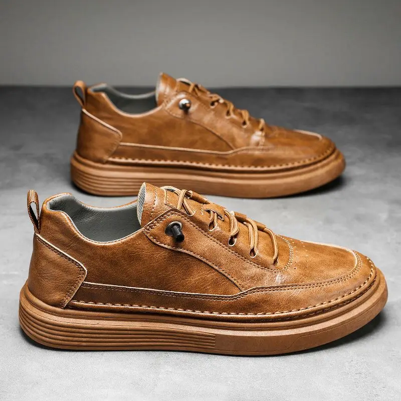 

Men's casual leather shoes autumn breathable British anti slip versatile chef shoes