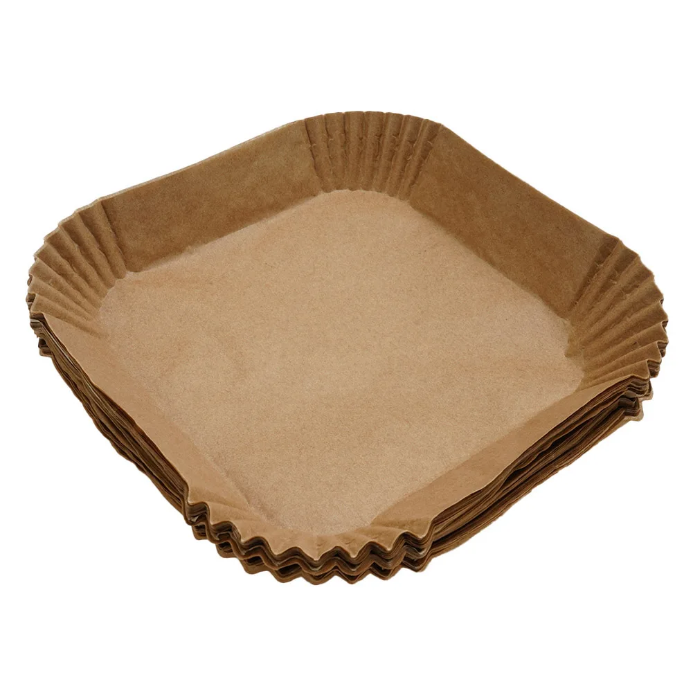

50/100pcs Coating Air Fryer Special Paper Food Grade Square Oil Absorbing Paper Tray Applicable To Food Without Oil