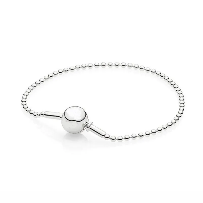 

Authentic 925 Sterling Silver Ball Clasp ESSENCE COLLECTION Beaded Snake Chain Bracelet Bangle Fit Bead Charm Fashion Jewelry