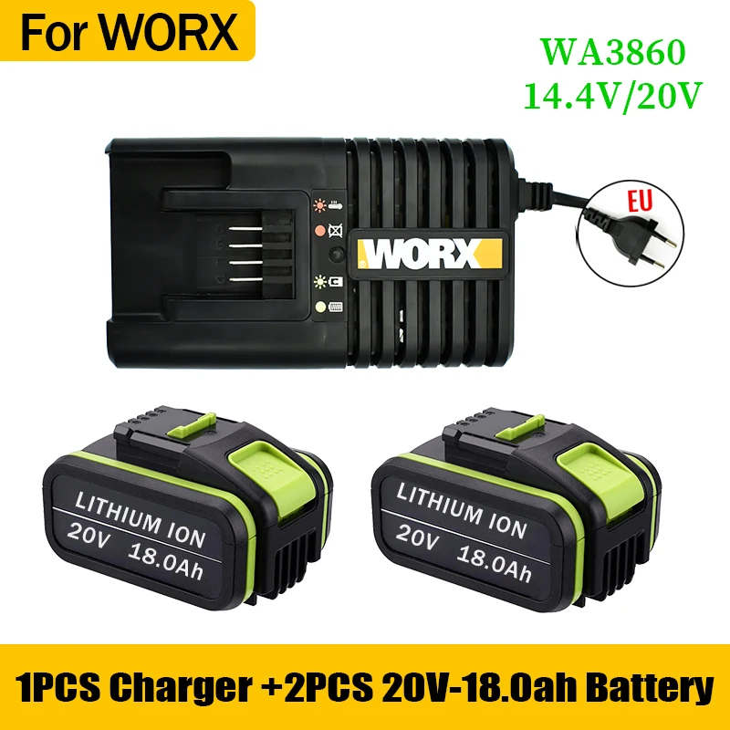 

Литиевая аккумуляторная батарея для электроинструментов Worx WA3551, WA3553, WX390, WX176, WX178, WX386, WX678, 20 в, 18000 мАч