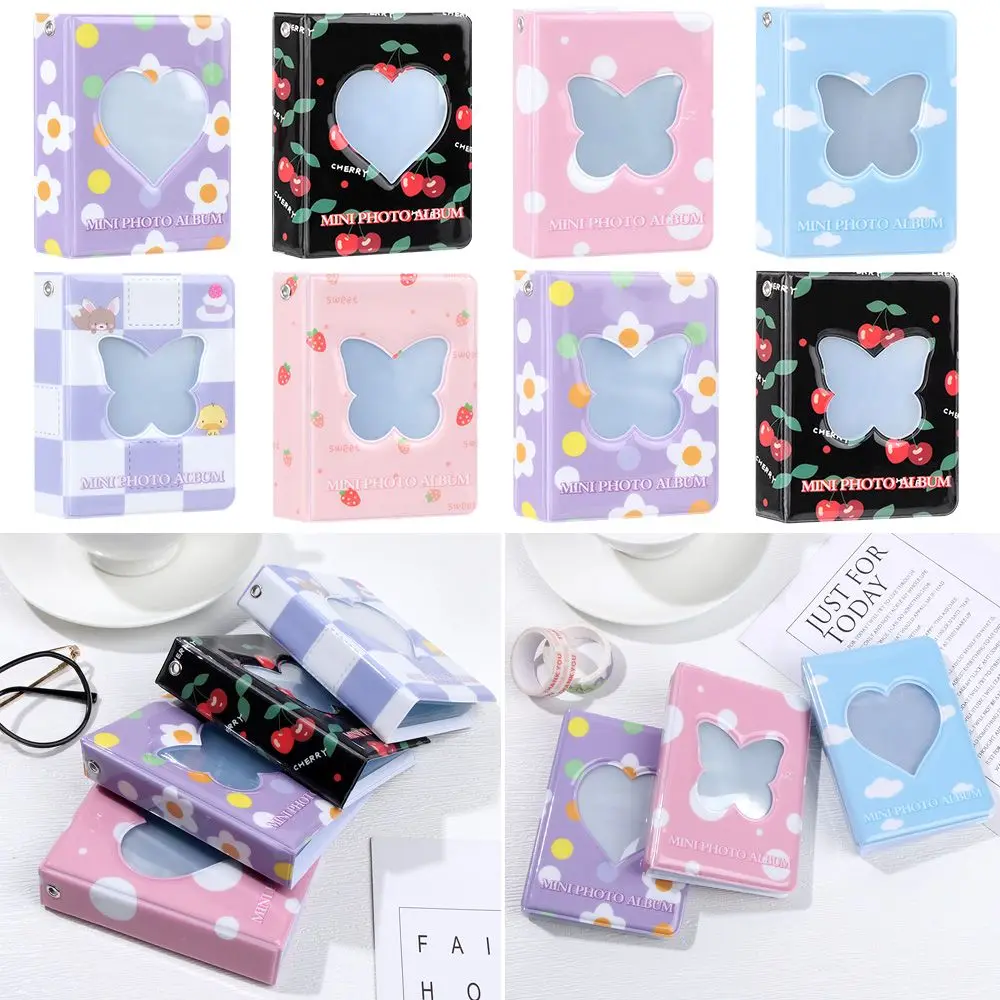 

40 Pockets 3 Inches Photo Album Card Holder Receipt Storage Hollow Love Heart Photo Holder Business Card Bag Photocard Holder