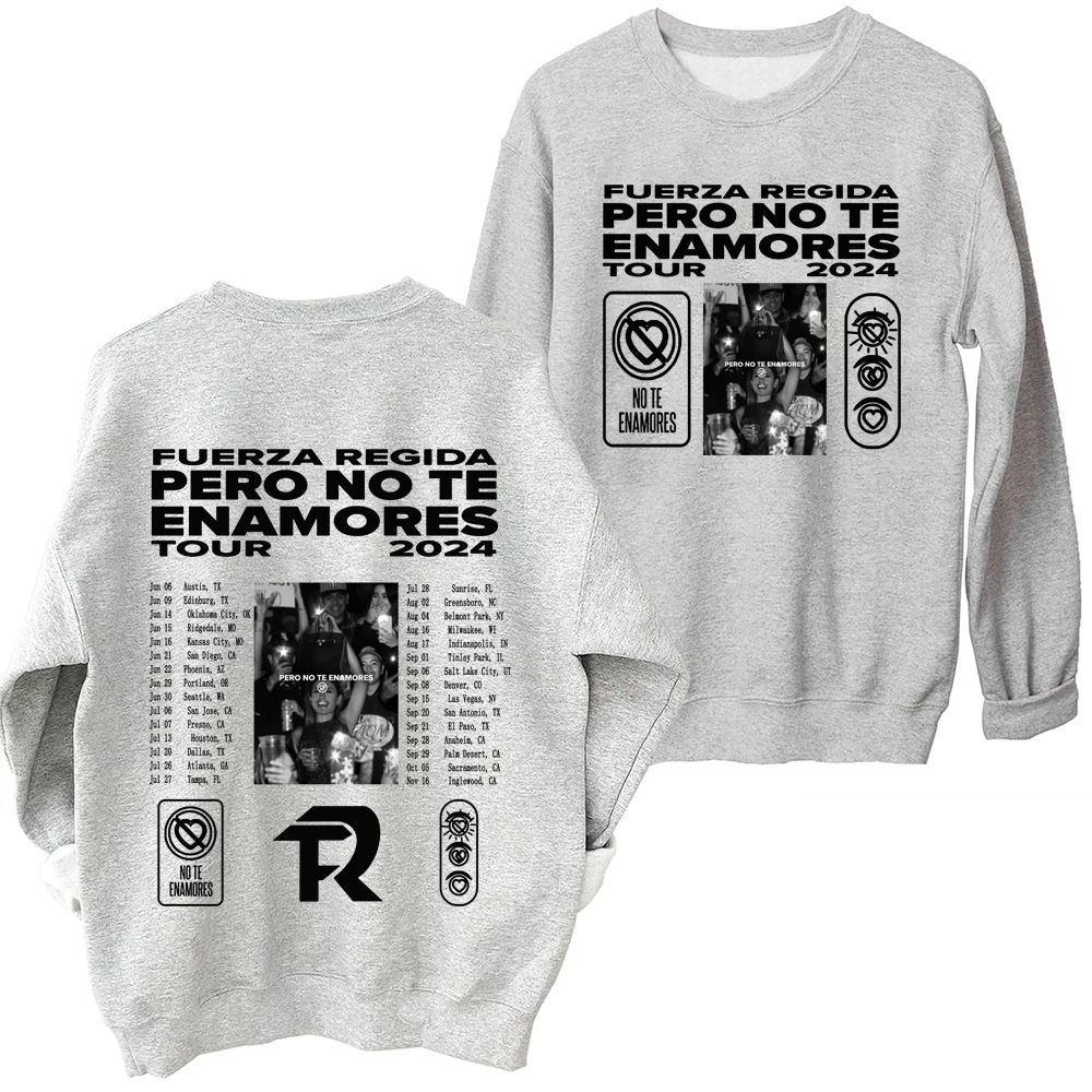 Fuerza Regida Pero No Te Enamores Tour 2024 толстовка в стиле Харадзюку с длинными рукавами