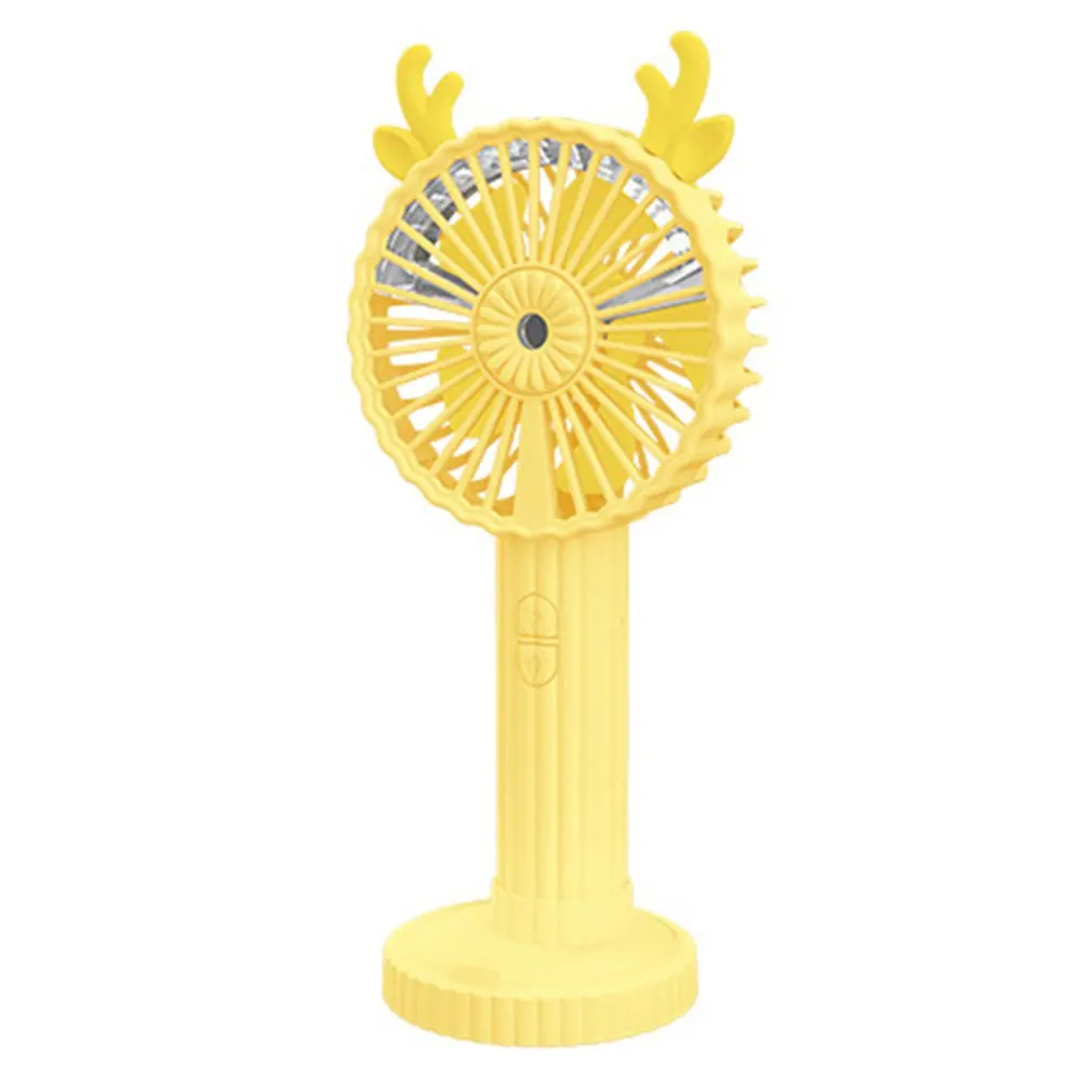 

1pc Mini Antlers Fan Portable Fan Handheld USB Rechargeable Fan Appliances Desktop Air Spray Cooler Outdoor Random Color