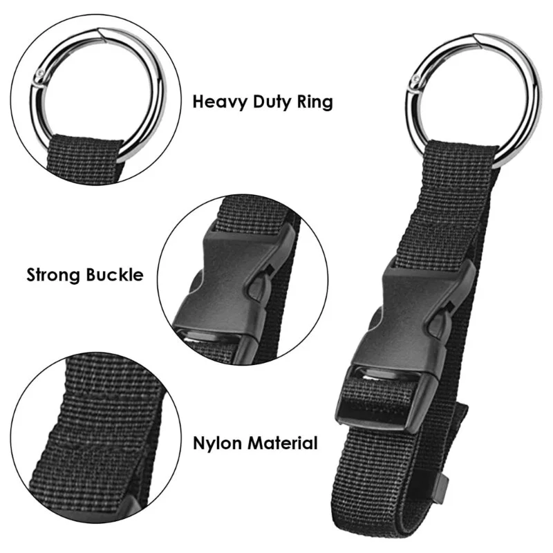 

1PC Hot Sale Portable Black Nylon Anti-theft Luggage Strap Holder Gripper Add Bag Handbag Clip Use To Carry
