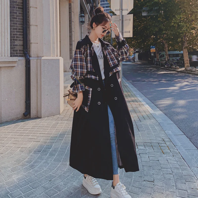 Корейская клетчатая ветровка Женская весенне-осенняя популярная универсальная