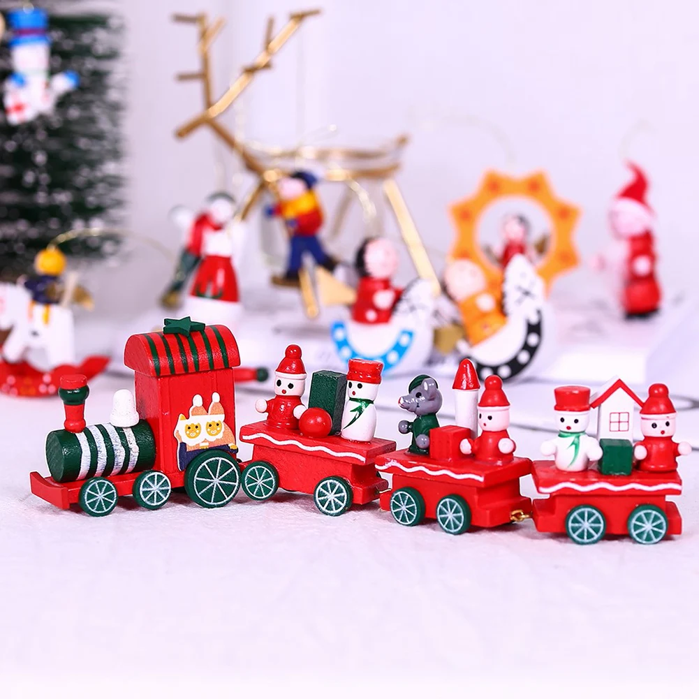 

Деревянный Рождественский поезд, украшение для вечерние, праздничные украшения, Детские аксессуары для вечевечерние, креативные Изысканны...