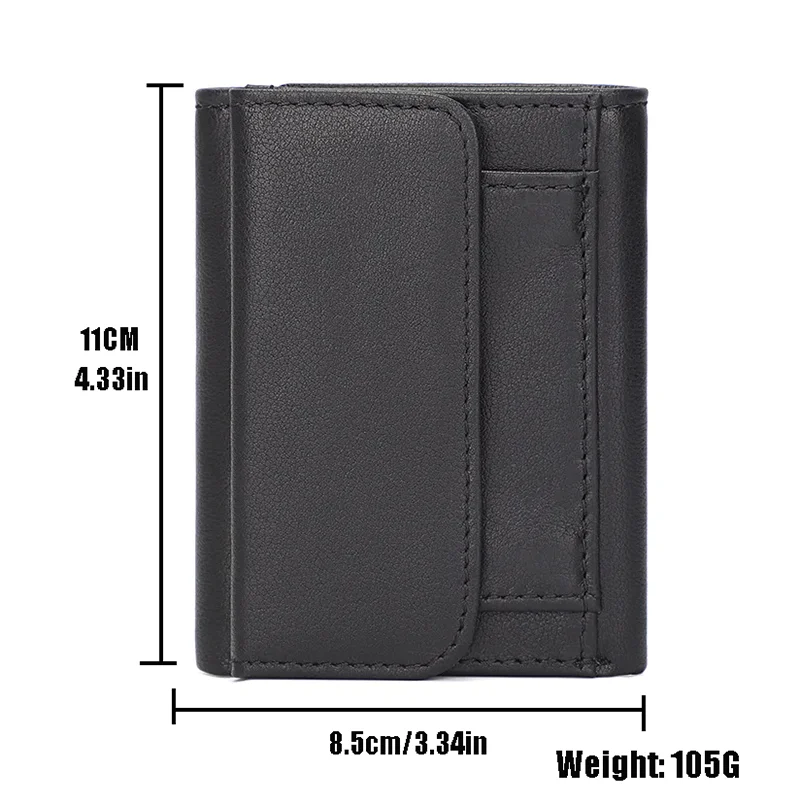 głowy w stylu vintage portfele z naturalnej skóry bydlęcej dla mężczyzn krótkie zapięcie na zatrzask uniseks