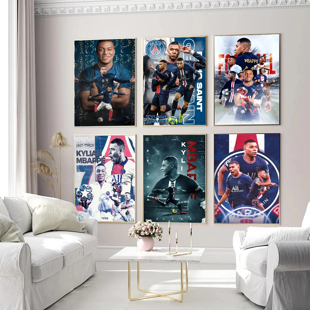 K-kylian M-mbappe Винтажный Классический Постер Со Звездами По Футболу Ретро