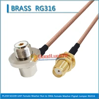 pl259 so239 pl 259 so 239 uhf female washer nut right angle to sma female washer nut coaxial pigtail jumper rg316 extend cable