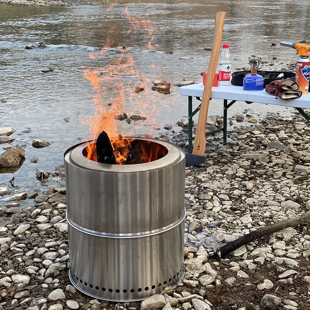 

Portable Folding Camping Wood Stove Large Capacity Stainless Steel Picnic Wood Stove Multifunction Cooker Firewood Bonfire Stove