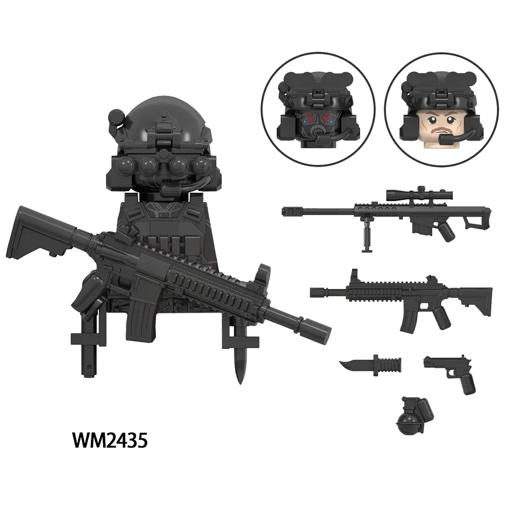 MOC милитари солдаты мини аниме Экшн фигурки оружие робот мейка строительные