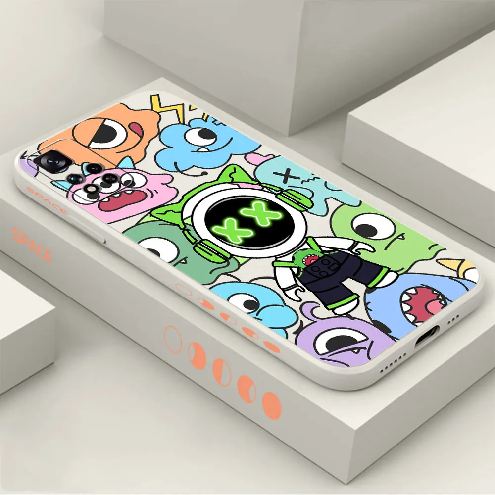 

Monster Astronaut Phone Case For Redmi Note 12 11 11T 11R 11E 11S 10 10T 9 9S 9T 8 7 7S Pro Plus Max 4G 5G Cover Fundas Cqoues