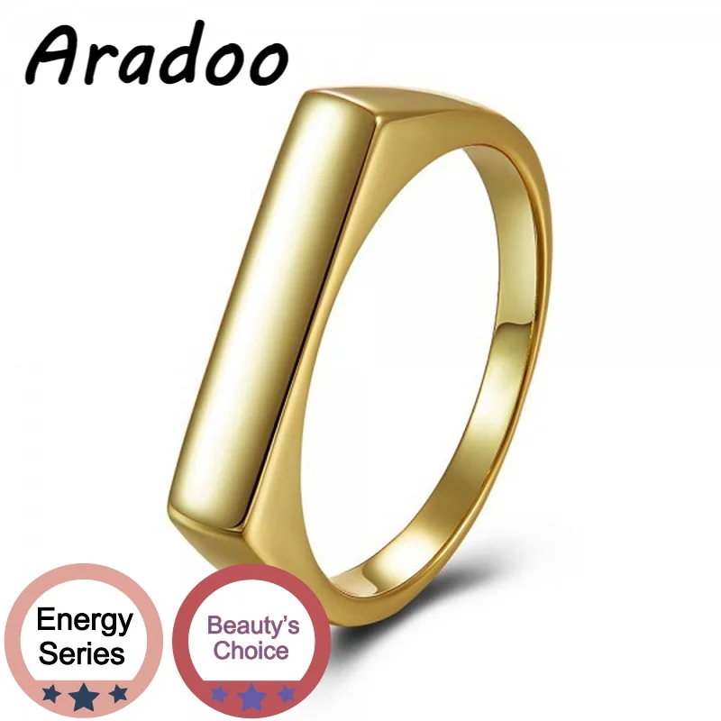 

ARADOO модное простое темпераментное Золотое плоское кольцо, Женское кольцо из 18-каратного золота с медным покрытием