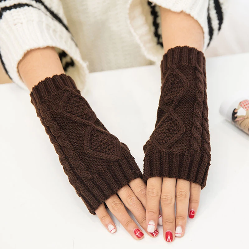 

Winter Wrist Arm Fashion Women Long Sleeve Fingerless Long Gloves Ladies Stretchy Womens Sexy Knitted Wrist Arm Warmer