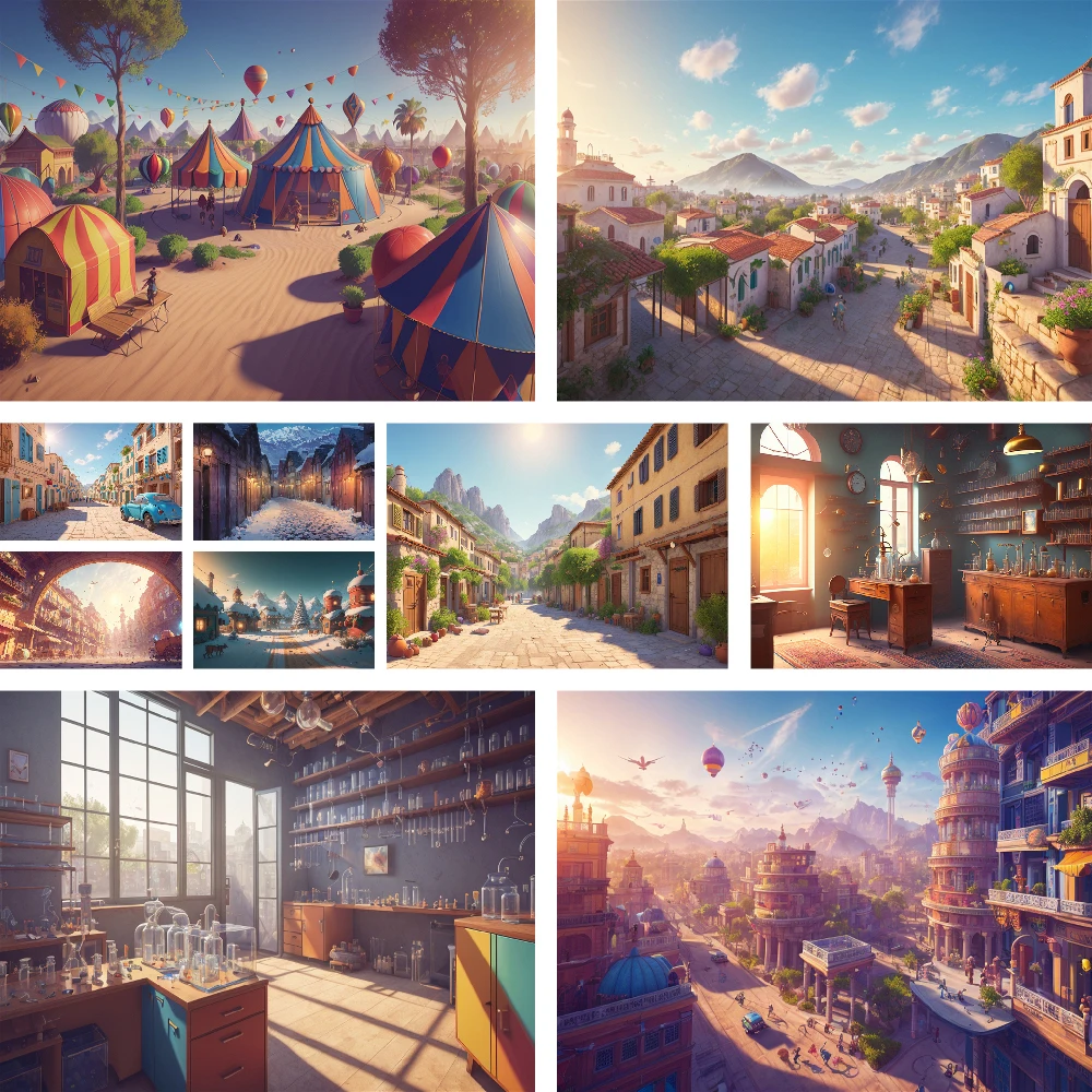 Lazy Sunshine Town Картина По Номерам На Холсте Масляные Краски DIY Закладки Для Книг Набор