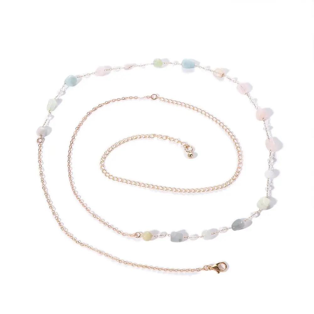 

Punk Hip Hop Female Double Layer Beach Metal Rhinestone Fashion Jewelry Body Chain Women Waist Chain Belly Belt