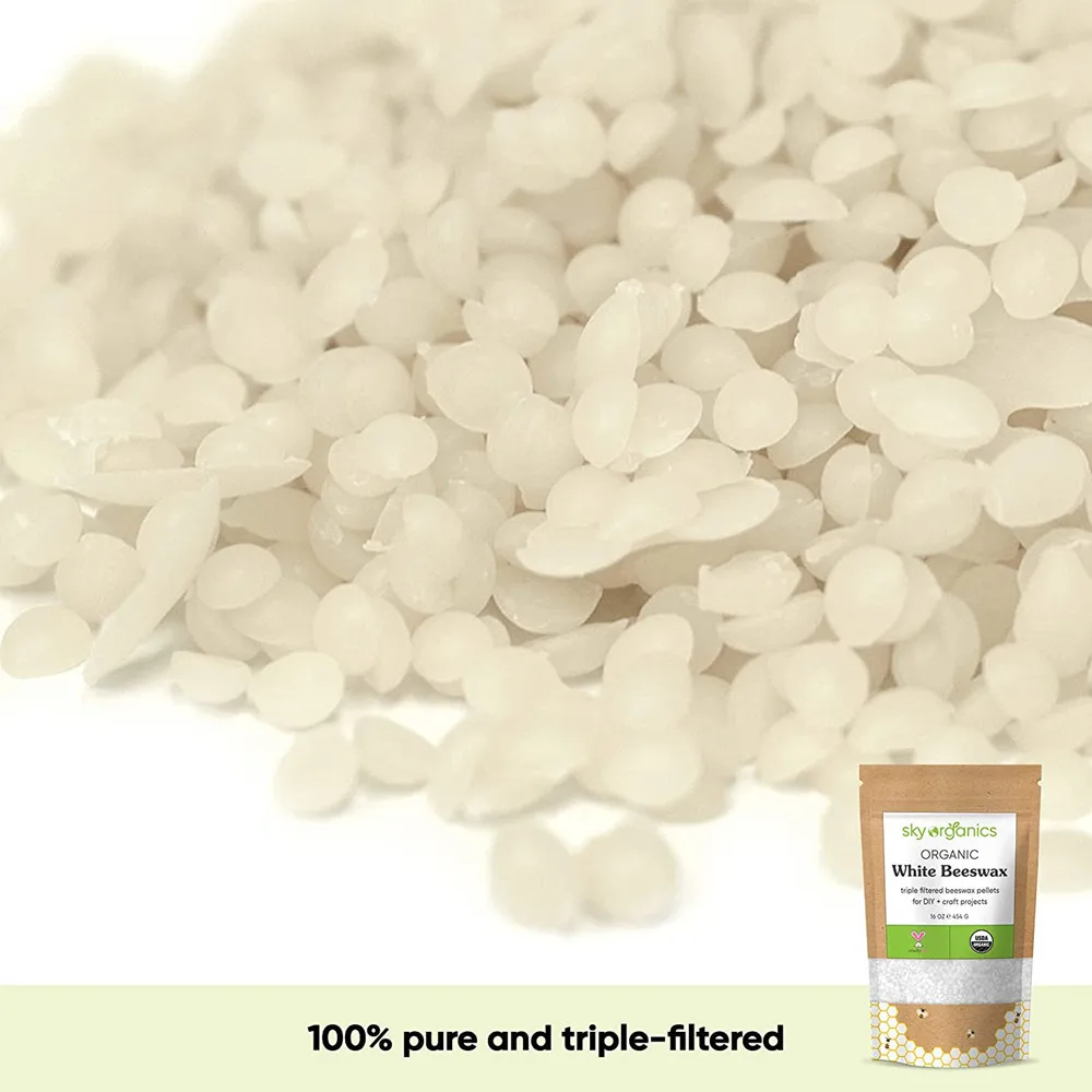 Organic White Candle Beeswax Pellets, 100% Pure Beeswax for Candle Making for Beginner DIY & Craft, 16 Oz