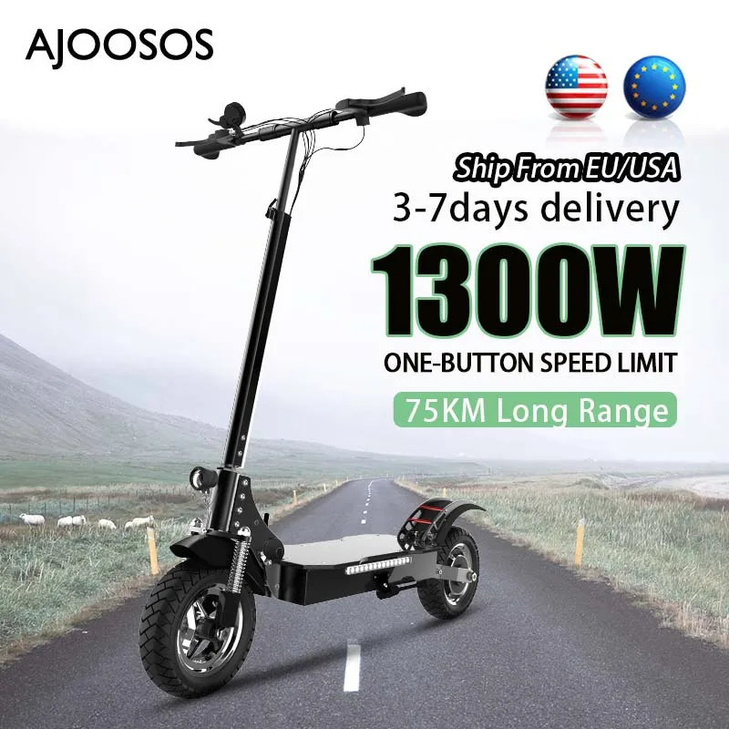 

AJOOSOS Electric Scooter 48V 20AH Lithium Battery Electric Scooter Adults 60KM/H Speed 75KM Range E Scooter with Movable Seat