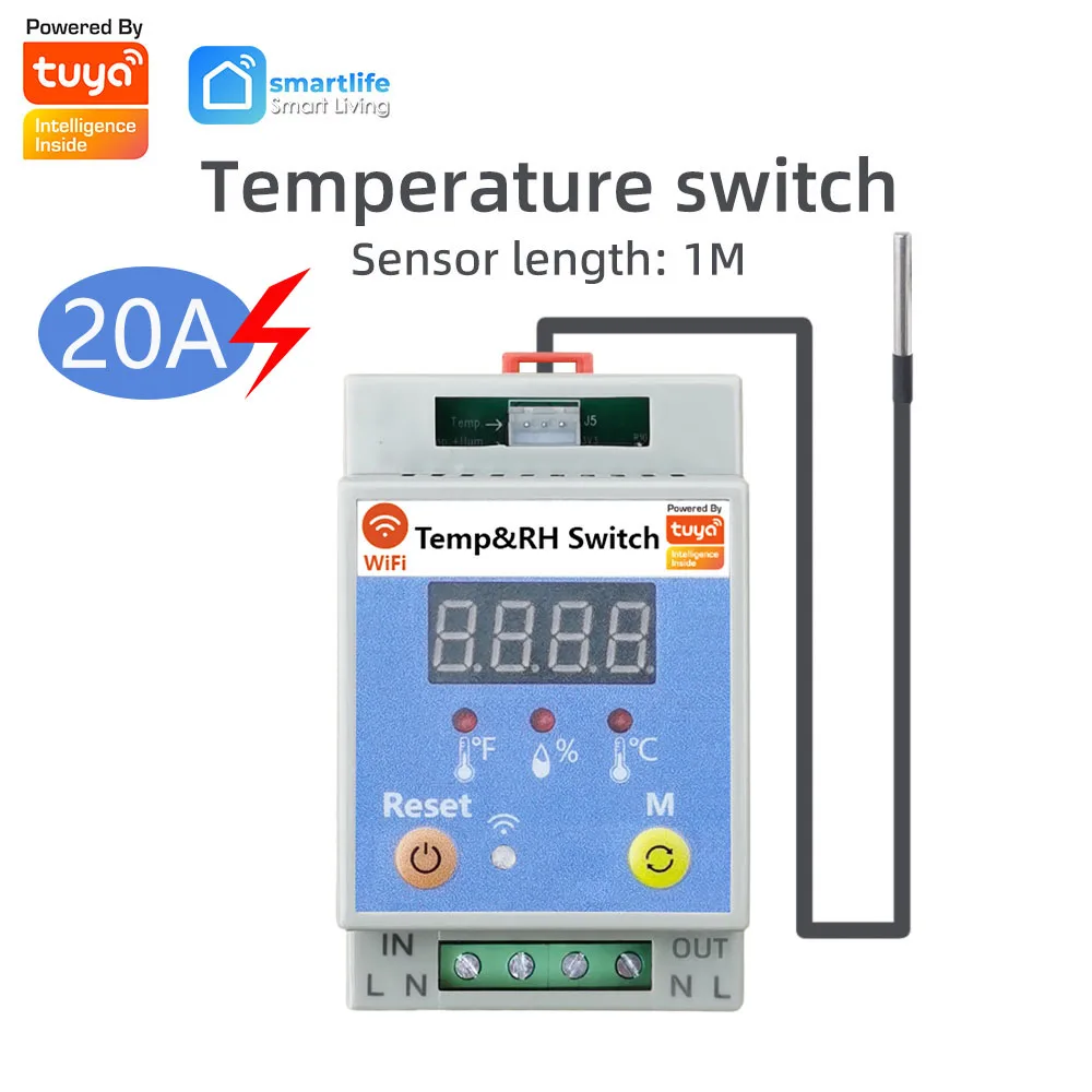 

Умный переключатель температуры и влажности с Wi-Fi, умный таймер с дистанционным управлением через приложение tuya Smart home и голосовым управлением через alexa google