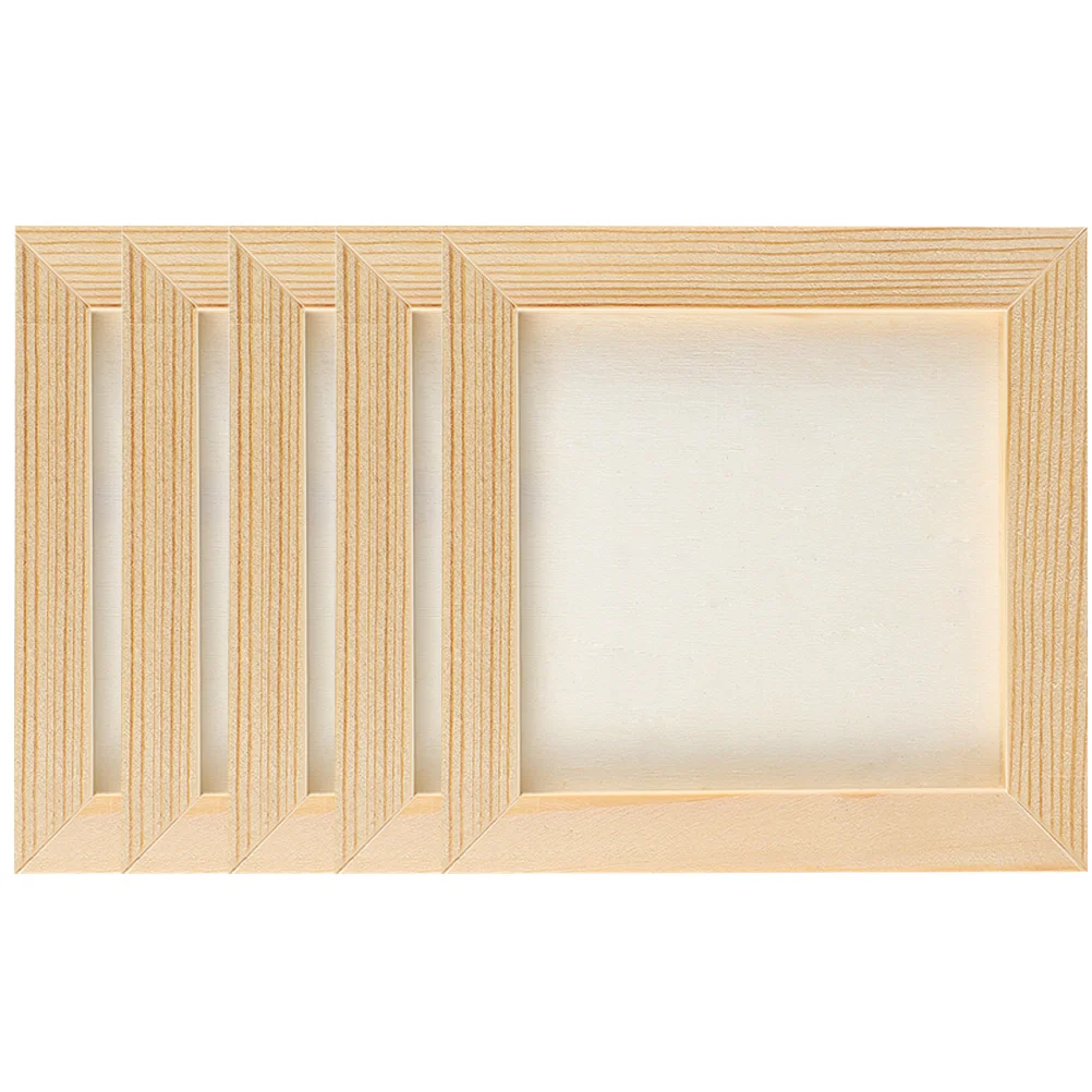 

5 Pcs Clay Picture Frame Photo Children's Artwork DIY Blank Wooden Frames Kids Painting
