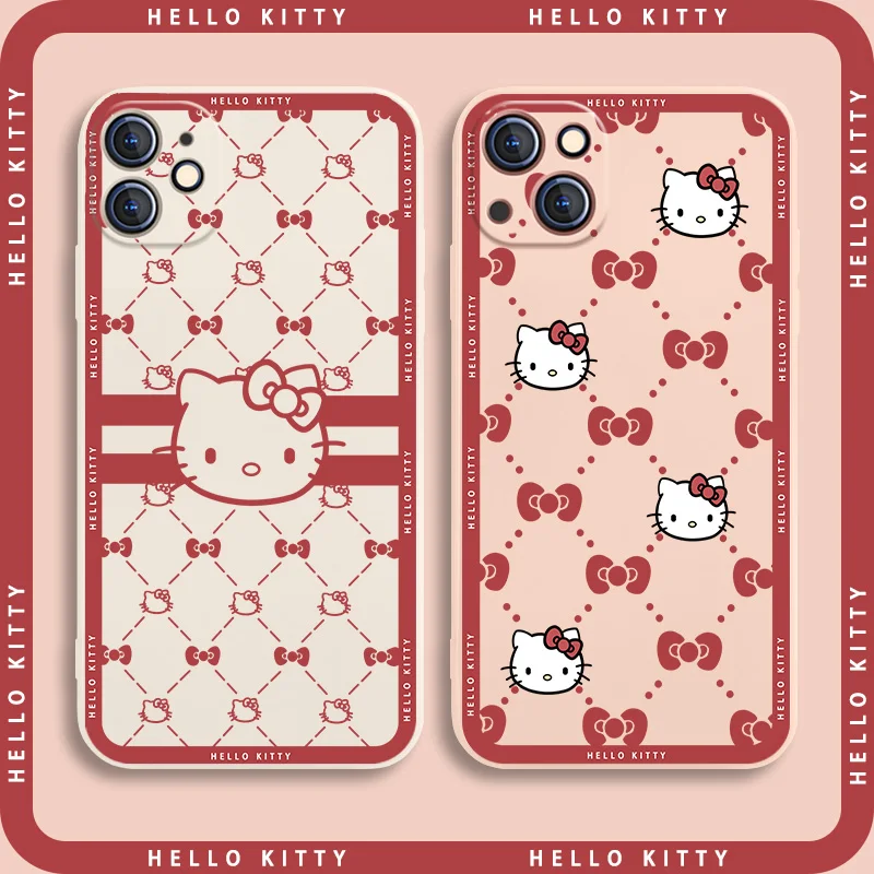 

Hello Kitty Cute CASE For IPhone 11 12 7 8P X XR XS XS MAX 11 12pro 13 pro max 13 promax 2022 Cartoon Cute Soft Shell Phone Case
