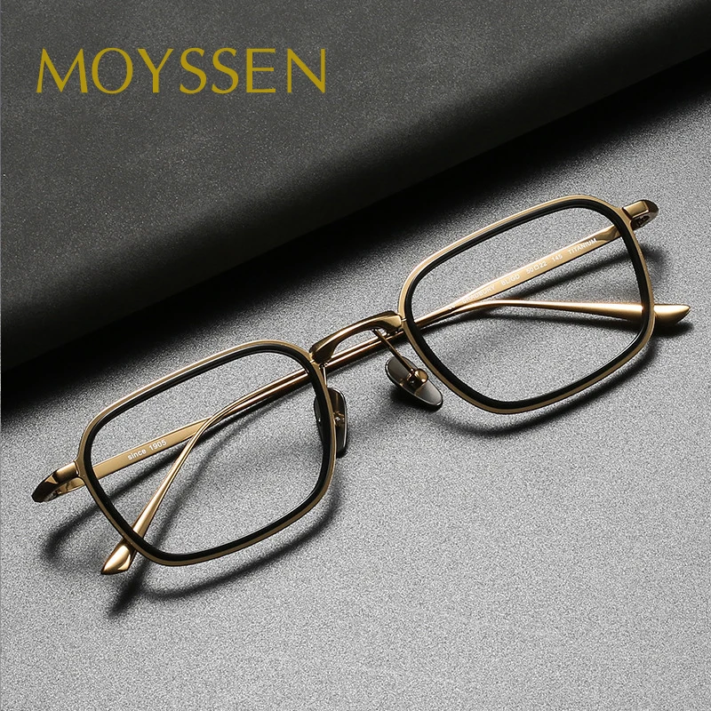 

Luxury Brand Design Men's Business Square Titanium Glasses Frame Women Vintage Acetate Optical Eyeglasses Myopia Lenses Eyewear